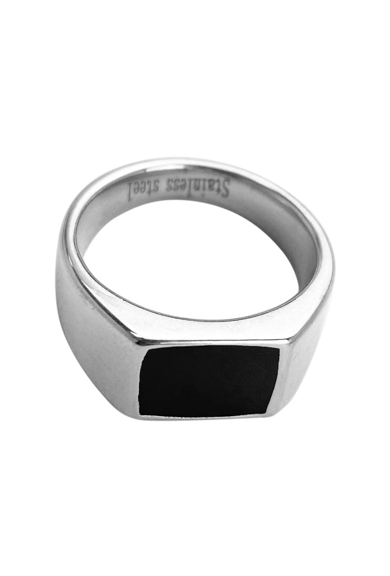 Chevalière argent " Black Square "