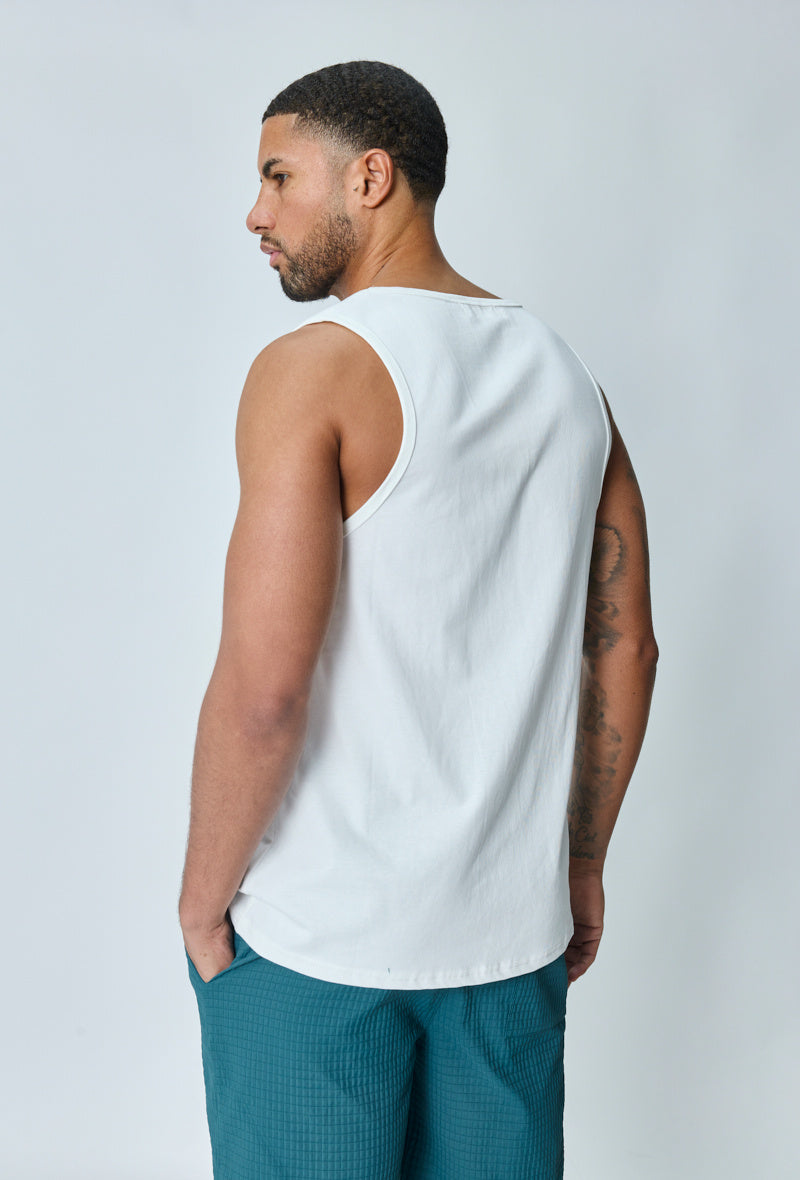 T-shirt Blanc uni sans manches