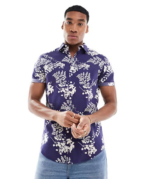 Chemise " blue flowers"