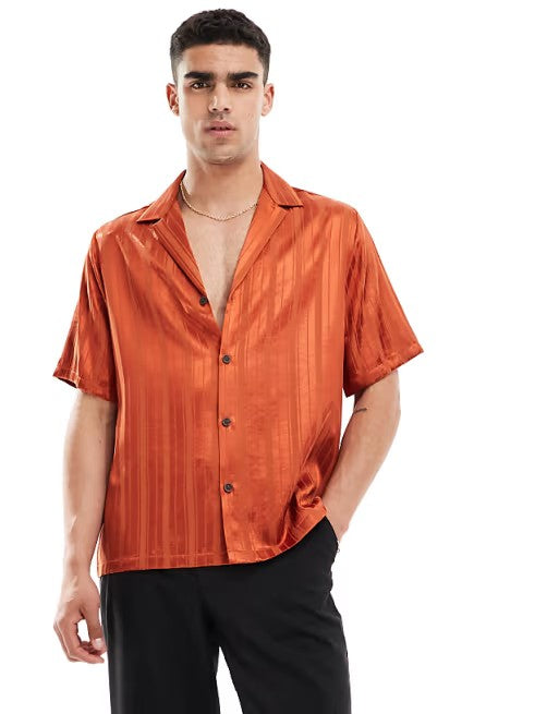 Chemise satinée Terracotta