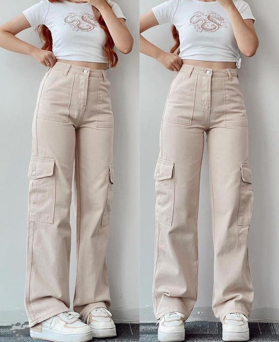 Jean cargo beige