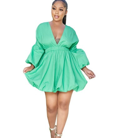 Robe bouffante  manches ballons