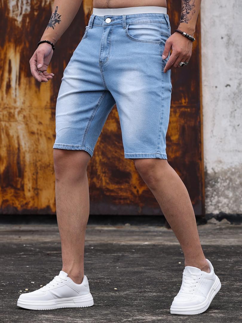 Short en jean bleu clair