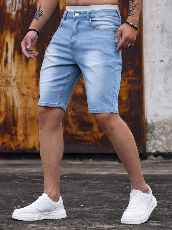 Short en jean bleu clair