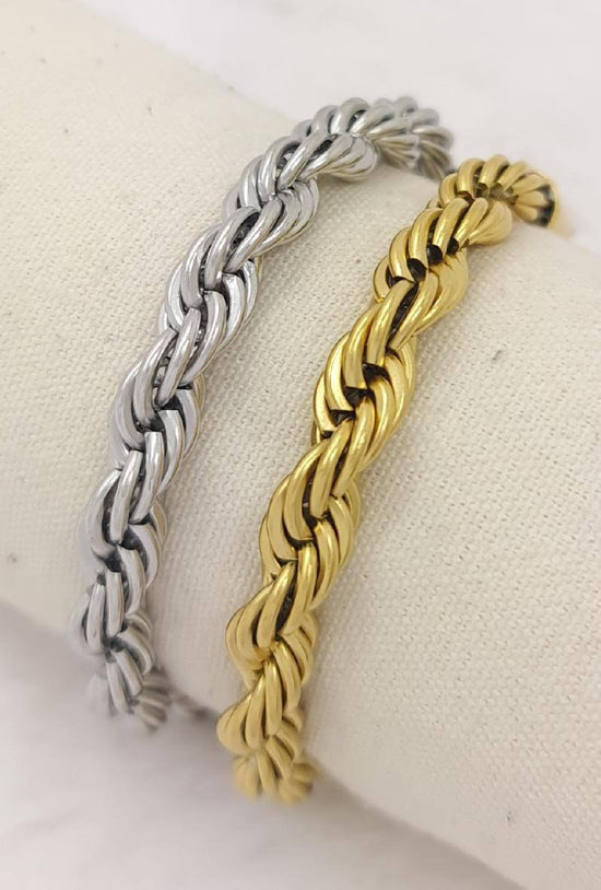 Bracelet Acier Grosses Mailles Tressées