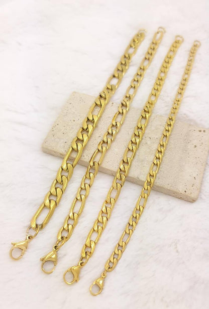 Bracelet acier Maille figaro