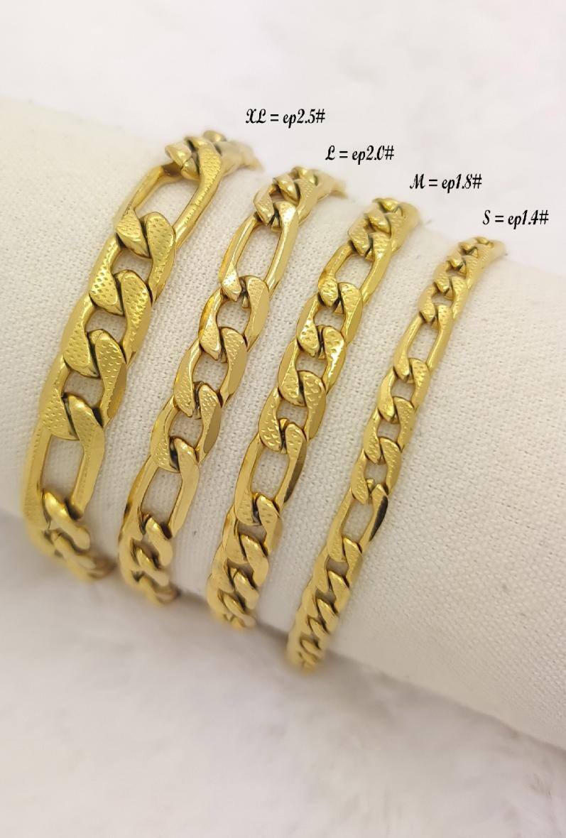 Bracelet acier Maille figaro