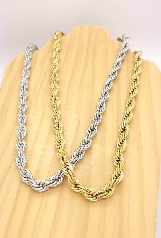 Collier Acier Grosses Mailles Tressées
