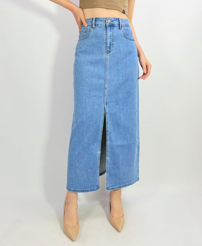 Jupe longue en jean "Isabelle"