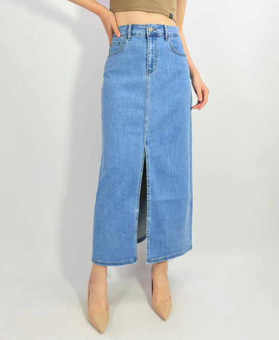 Jupe longue en jean "Isabelle"