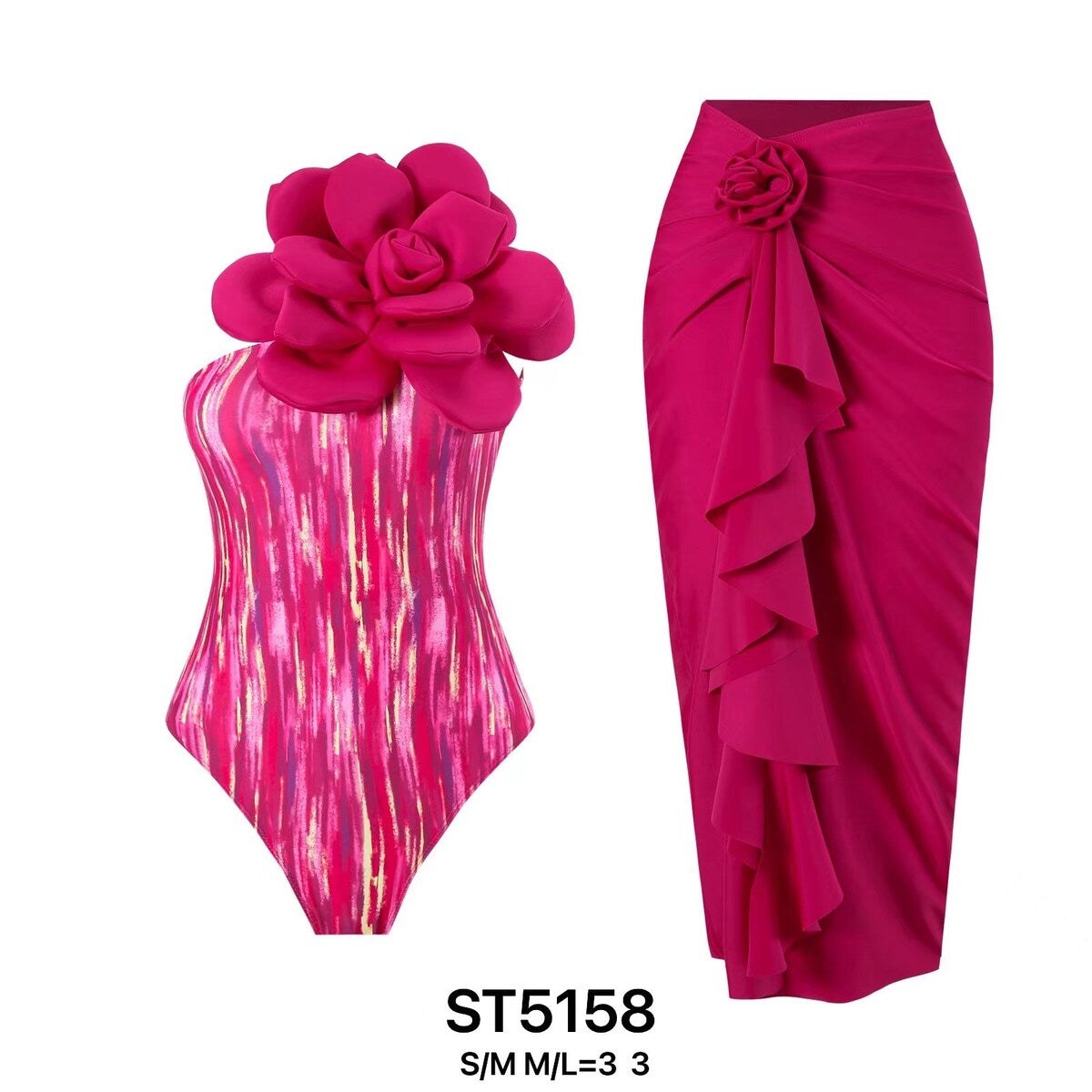 Maillot + Paréo " Fleur "