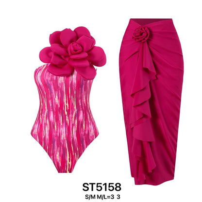 Maillot + Paréo " Fleur "