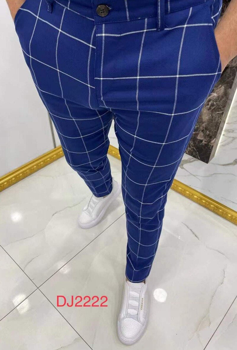 Pantalon bleu à carreaux collection " Weddings "