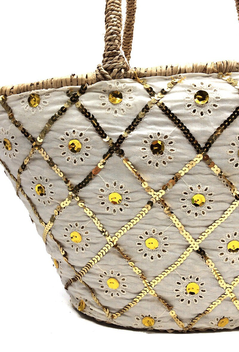 Sac de plage " Golden hour " Fait main