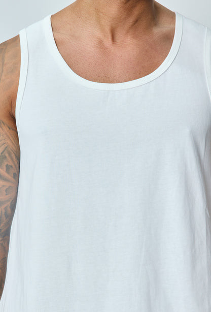 T-shirt Blanc uni sans manches