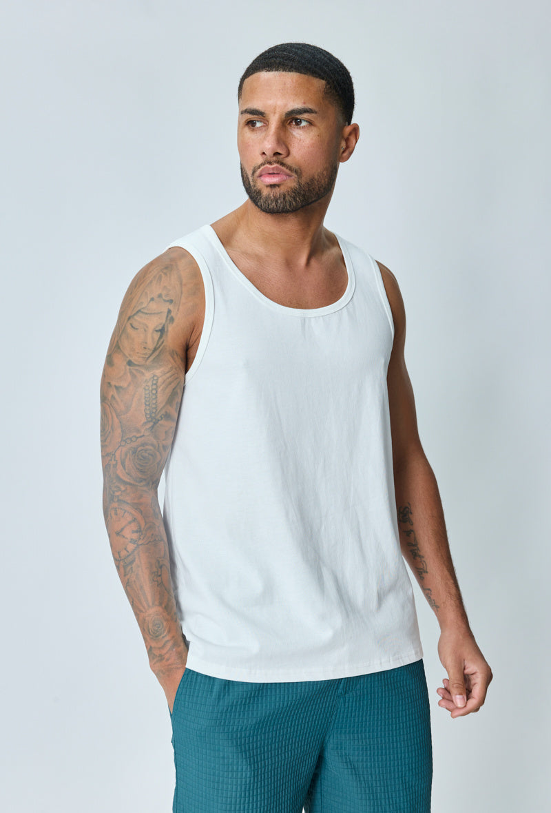 T-shirt Blanc uni sans manches